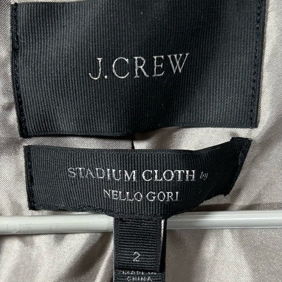 J Crew Chateau Parka Gray Stadium Italian Cloth Nello Gori - Size 2 - Picture 6 of 13